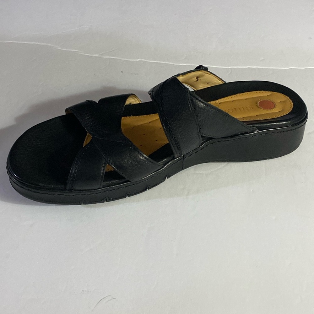 Unstructured CLARKS Sandals, Sz 10, Leather, Slides, Slip on, Classic,Comfort - Picture 6 of 16